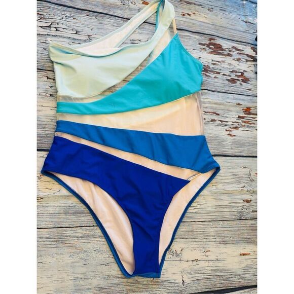 One piece swimwear no brand noted size L 80% polyester 20% elastic new without t - Picture 1 of 8